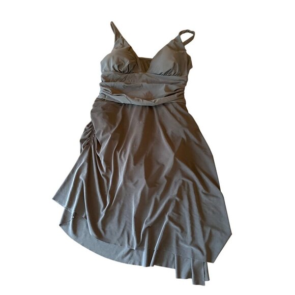 Magicsuit Womens Black Ruched Dress Swimsuit Size 14 Nylon & Lycra Blend - Picture 1 of 9